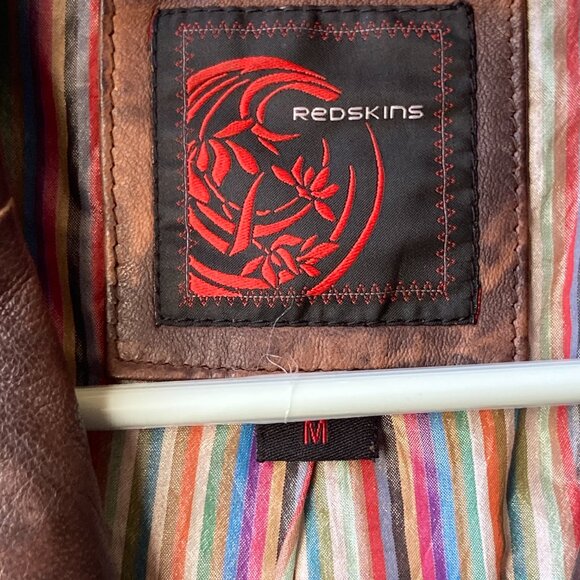 Vintage French Redskins Brown Patina Leather Jacket Size M Glove Soft Read! - Picture 8 of 16